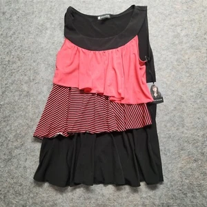 Valerie Bertinelli Dress / Top Size Medium Made In Usa Black With Hot Pink - Picture 1 of 7