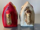 Vintage Artmark Clothes Irons Salt & Pepper Shakers Made In Japan
