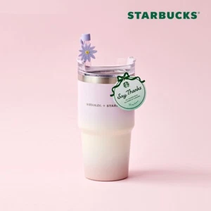 STARBUCKS Korea 2024 Thanks Flower Stanley Quencher Tumbler 591ml(Venti) Limited - Picture 1 of 9