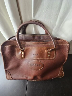 Maletín de cuero toro Orvis bolsa mensajero 17RX-4600 SEP 2007 17"X12"X5" Foto 1 de 4