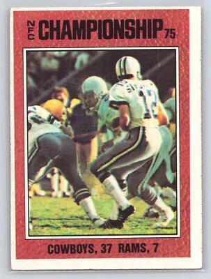 1976 Topps #331 1975 NFC Championship - Roger Staubach - Cowboys HOF - Image 1 of 2