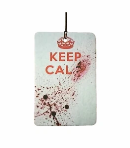 Keep Calm Blood Splatter / Halloween Car Air Freshener - Picture 1 of 2