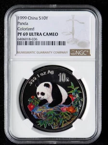 China Commemorative Coin 1999 Chian Panda Colorized NGC PF 69 ULTRA CAMEO - Picture 1 of 2