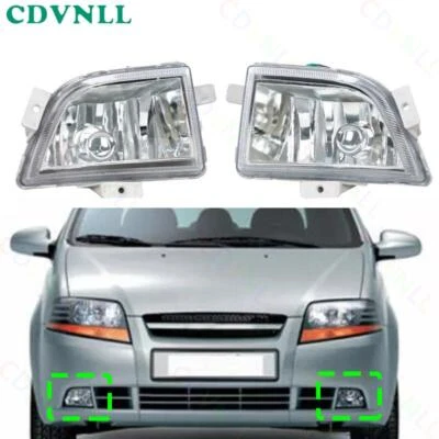 For Chevrolet Kalos Aveo 2004-2007 Pair Front Bumper Fog Light Driving Spot Lamp - Image 1 of 4