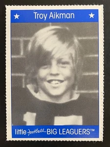 Tarjeta de fútbol americano Troy Aikman 1990 Little Football Big Leaguers Dallas Cowboys - Imagen 1 de 2
