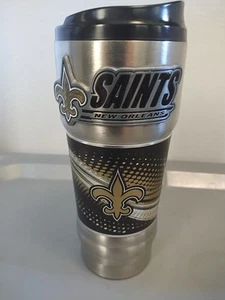 New Orleans Saints Thermal Cup Black Silver Gold NFL Football 18oz Hot Cold - Picture 1 of 10