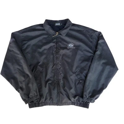 Jaqueta Ashworth Masculina Vintage Anos 90 Média Preta Zíper Completo Gola Quebra-Vento Extra Grande - Imagem 1 de 4