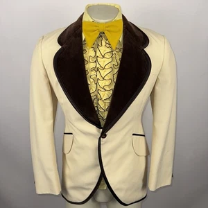 Vintage After Six Tuxedo Jacket Blazer 60s 70s Wedding Prom Coat Disco Mens 39 R - Picture 1 of 20