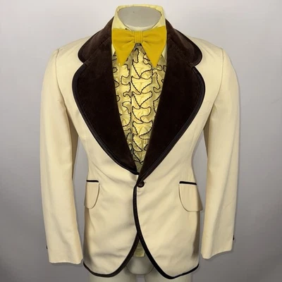 Vintage After Six Tuxedo Jacket Blazer 60s 70s Wedding Prom Coat Disco Mens 39 R - Image 1 of 4