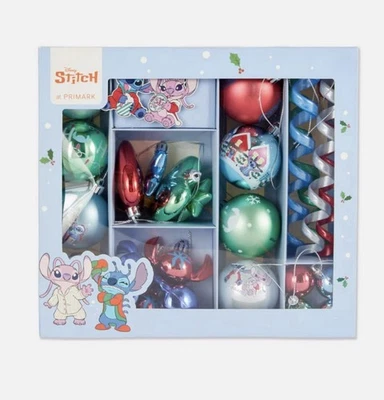 Disney Lilo & Stitch 25 Piece Shatterproof Christmas Ornaments *Primark*-NEW - Image 1 of 4