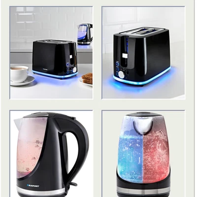 Blaupunkt Black Kettle And 2 Slice Toaster Set Illuminating Fast Boil - Image 1 of 4