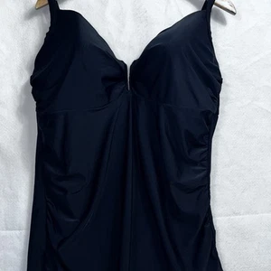 Swim By Cacique UnderWire Balconette Tankini Swimwear Top Black 42DDD - Picture 1 of 12