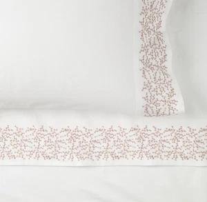 FUNDA DE ALMOHADA DE SATÉN ORGÁNICO BORDADO VID HERRAJES RESTAURACIÓN vintage violeta - Imagen 1 de 5