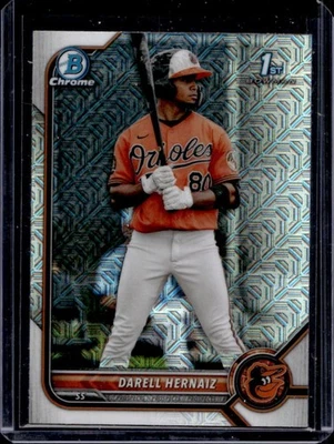 2022 Bowman Mega Box Darell Hernaiz Mojo Refractor #BCP-27 Orioles - Image 1 of 2