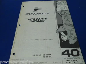 40 HORSEPOWER BIG TWIN ELECTRIC 1970, Parts Catalog Evinrude, OMC - Imagen 1 de 1