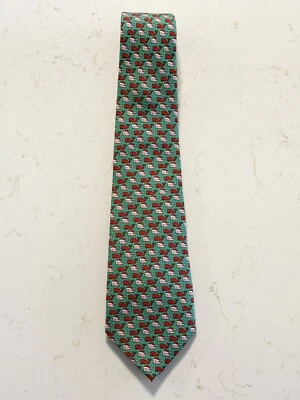 Vineyard Vines Boys Neck Tie 100% Silk Novelty Green Christmas Whales NWT - Image 1 of 4