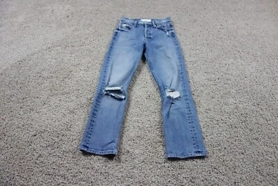 Mother Jeans Womens 25 Blue Superior The Tomcat Seriously Truce Distressed Fray - Image 1 of 4