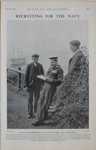 1901 PRINT RECRUITING FOR THE NAVY SEAMAN SAILOR - Picture 1 of 1