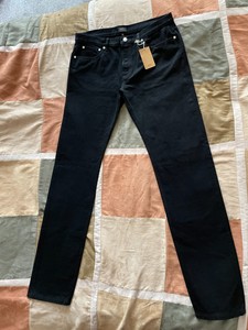 APC Black Cotton Jeans for Men for sale 
