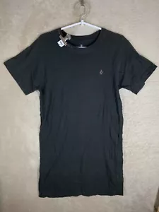 VOLCOM Casual Long T-Shirts Top Size XS Womens Dark Grey Logo Short Sleeve - Picture 1 of 11