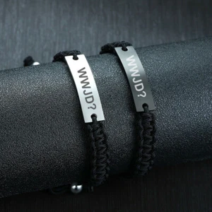 Hágalo usted mismo Personalizada WWJD Cuerda Trenzada Cuerda Para Hombres Pulsera Cristiano Jesús - Imagen 1 de 14