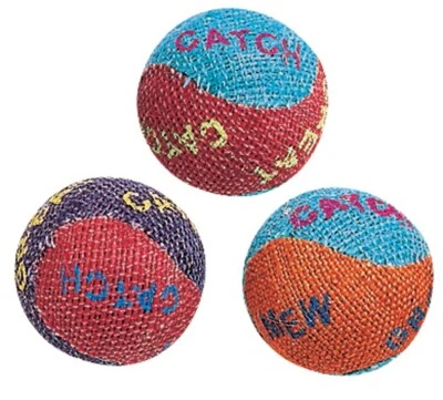 Spot Colored Burlap Ball Assorted Catnip Cat Toy 1.5 in (3 Pack) - Image 1 of 4