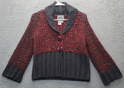 CURIO Cardigan Womens Petite Large Multi Long Sleeve Shawl Collar Button Front - Image 1 of 4