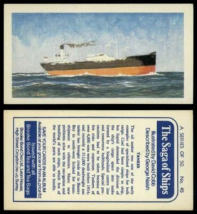 Tanker #45 The Saga Of Ships 1970 Tea Card - Picture 1 of 1