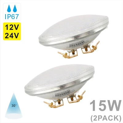 2 pcs Waterproof PAR36 LED Landscape Light Bulb 6W 9W 12W 15W 12V Glass housing - Image 1 of 4