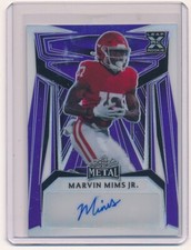 MARVIN MIMS JR. 2023 Leaf META PURPLE AUTO /7 RC BRONCOS