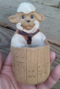 Max HINDT Pottery Sheep Trinket Jar Toothpick Holder 5-1/4" Succulent Planter - Picture 1 of 5