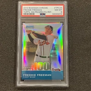 Fredddie Freeman 2010 Bowman cromo Topps 100 refractor PSA 8 casi nuevo/como nuevo #’D 16/499 - Imagen 1 de 2