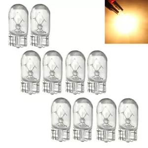 10pcs T10 168 12V 5W Yellow Halogen Globe Xenon Sidelight Front Headlight Bulb - Picture 1 of 8
