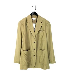Topshop Dark Beige Button Up Collared Oversized Blazer Jacket - Size 8 NEW - Picture 1 of 13