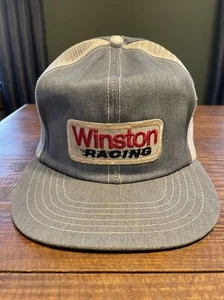 Vintage Winston Racing NASCAR Trucker Hat Patch Logo USA Hat Cap - Picture 1 of 12