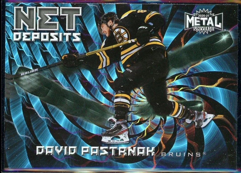 2020-21 Skybox Metal Universe Net Deposits David Pastrnak Boston Bruins #ND-17 - Image 1 of 1