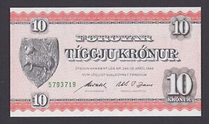 Îles Féroé 10 couronnes 1949 (1954) UNC