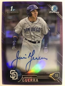 2016 Bowman Chrome JAVIER GUERRA - Purple Refractor /250 - Auto - A204 - Picture 1 of 2