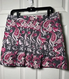 Falda corta de golf plisada de cachemira floral multicolor talla 10 para mujer Lady Hagen - Imagen 1 de 9