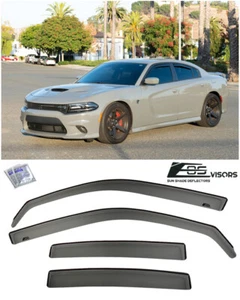 For 11-Up Dodge Charger IN-CHANNEL SMOKE TINTED Side Window Visors Rain Guards - Picture 1 of 11