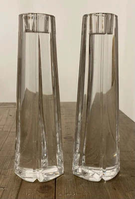 Orrefors Sweden Lead Crystal Candlestick Holders - Image 1 of 4