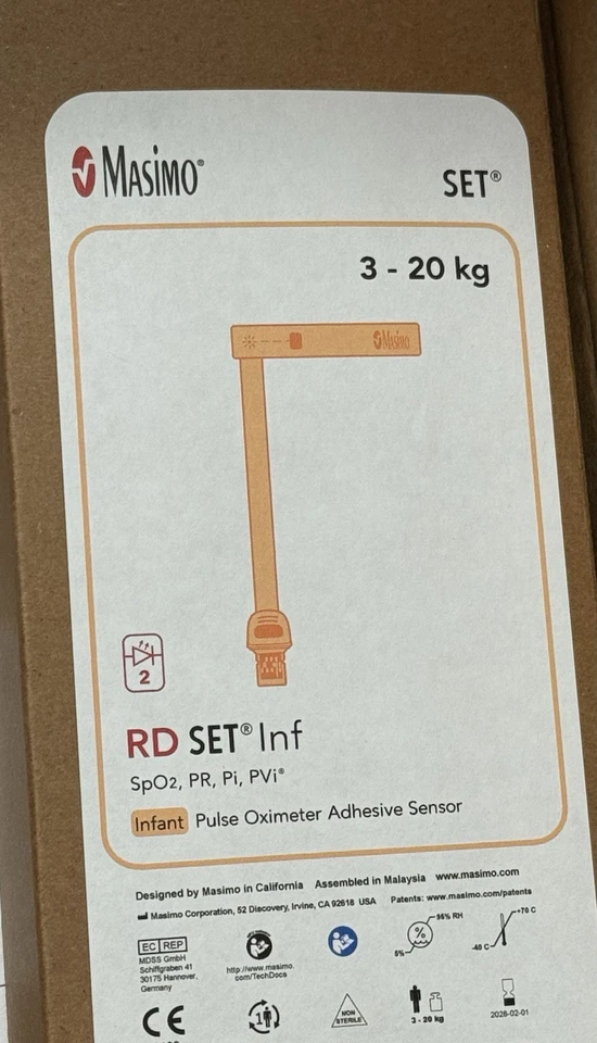 Masimo Pulse Oximeter - RD SET INF 3-20 KG  (Ref 4002) Expiration: January 2028 - Image 1 of 1