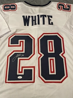 CAMISETA PERSONALIZADA FIRMADA POR JAMES WHITE de los New England Patriots certificado de autenticidad jsa automática ¡BONITA! Foto 1 de 4