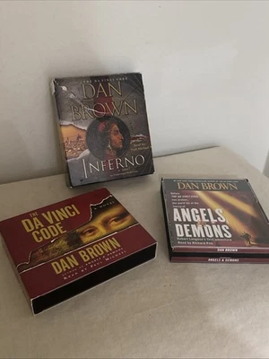 Lot Of 3 Audiobooks  CD The Da Vinci Code, Angels and Demons, Inferno  Dan Brown Foto 1 de 4
