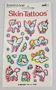 Vintage 1984 ~ Mark 1 ~ Scratch-N-Sniff ~ Unicorn Tattoos ~ New In Package - Picture 1 of 7