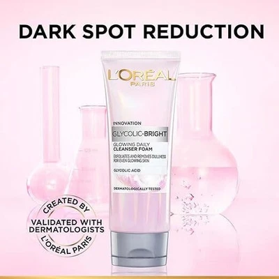 L'Oreal Paris Glycolic 亮白日发泡洁面乳,100ml 所有肤质 — 第 1/4 张图片