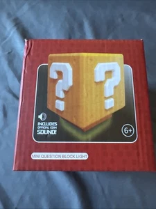 Nintendo Super Mario Bros Mini Question Block Light with Coin Sound Night Light - Picture 1 of 2