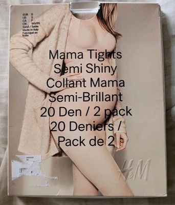 H&M Mujer Maternidad "Medias Mamá" (2) - Color Arena - Hecho en Italia - Talla S Foto 1 de 3