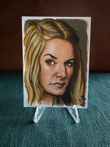 GAME OF THRONES ACEO SKETCH CARD CERSEI LANNISTER LENA HEADEY HAI & POTRATZ - Picture 1 of 2