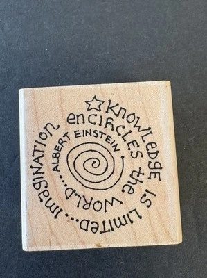 Paula Best Limited Knowledge Einstein Quote Imagination Rubber Stamp W0024B - Image 1 of 4